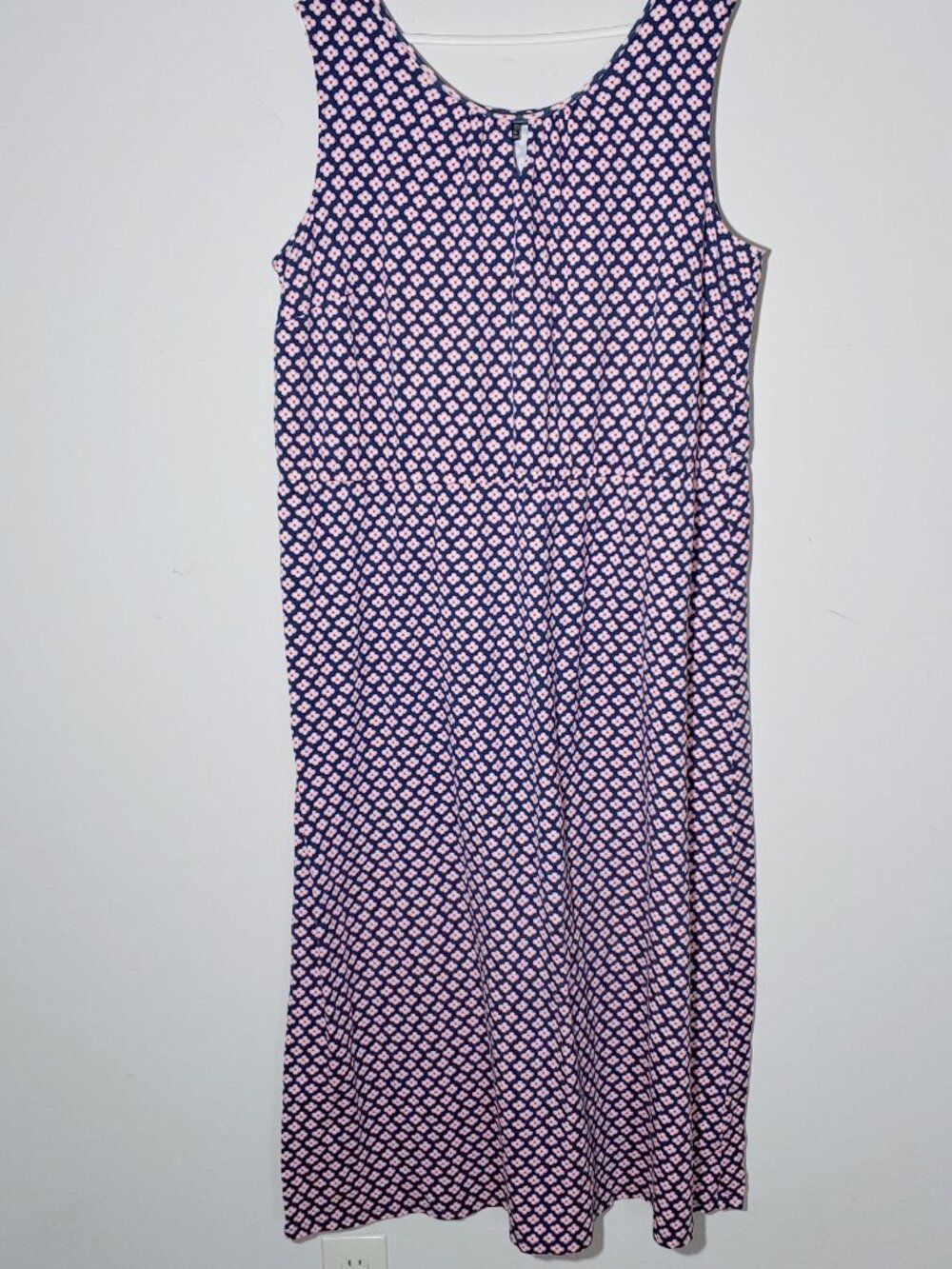 Talbots Plus Petite Jersey Sleeveless Jersey Floral Sun Maxi Dress Sz 2Xp Blue